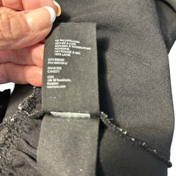 COS Lightwt  Peplum Wool Tiered Blouse Mid Sleeves Sz 2 - Picture 12 of 12